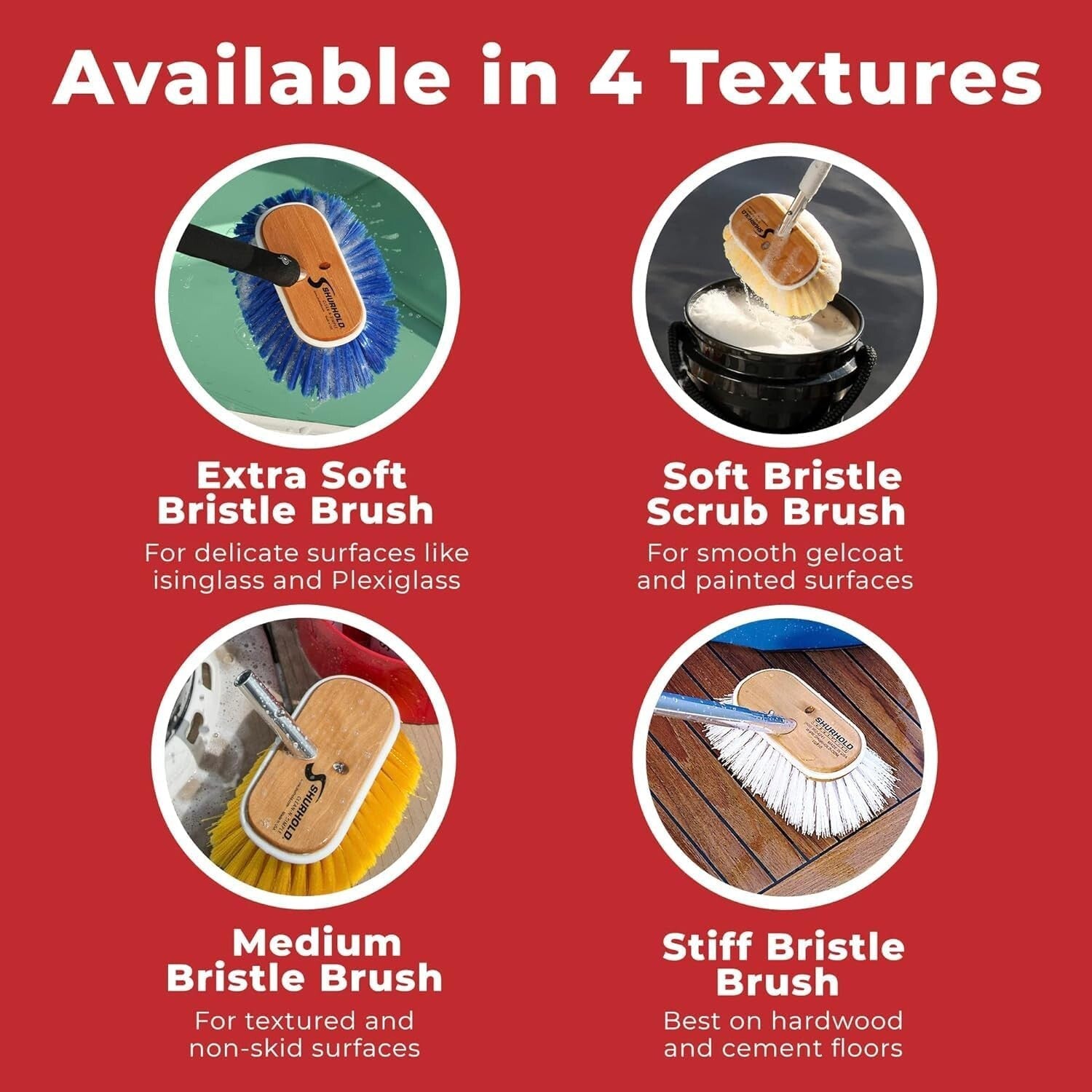 Attachable 6" Soft Bristle Deck Brush - Ideal for Fiberglass & Painted Surfaces