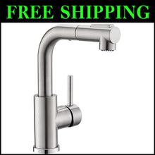 Load image into Gallery viewer, Sleek Brushed Nickel Kitchen Sink Faucet with 360° Swivel &amp; Pull-Down Sprayer