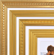 Load image into Gallery viewer, Set of 10 Vintage Gold Gallery Frames with Crystal Clear Glass for Elegant Di...