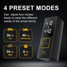 Load image into Gallery viewer, Compact Battery-Powered Tire Inflator with Smart Pressure Control &amp; LED Light