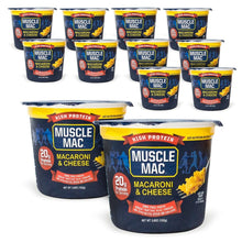 Load image into Gallery viewer, Quick Prep Real Cheese Mac &amp; Cheese - 12 Microwaveable Cups with 20g Protein