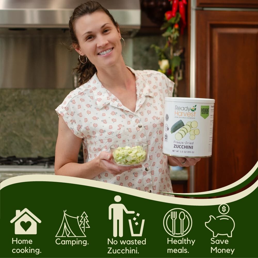Freeze-Dried Zucchini Can - Emergency Food Supply with 25-Year Shelf Life