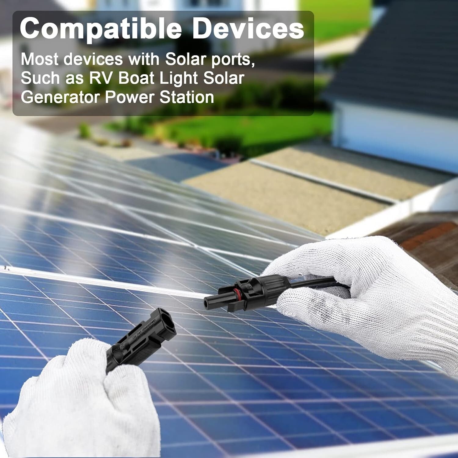 100 Feet 10AWG Solar Panel Extension Cable - Durable & Waterproof Outdoor Use