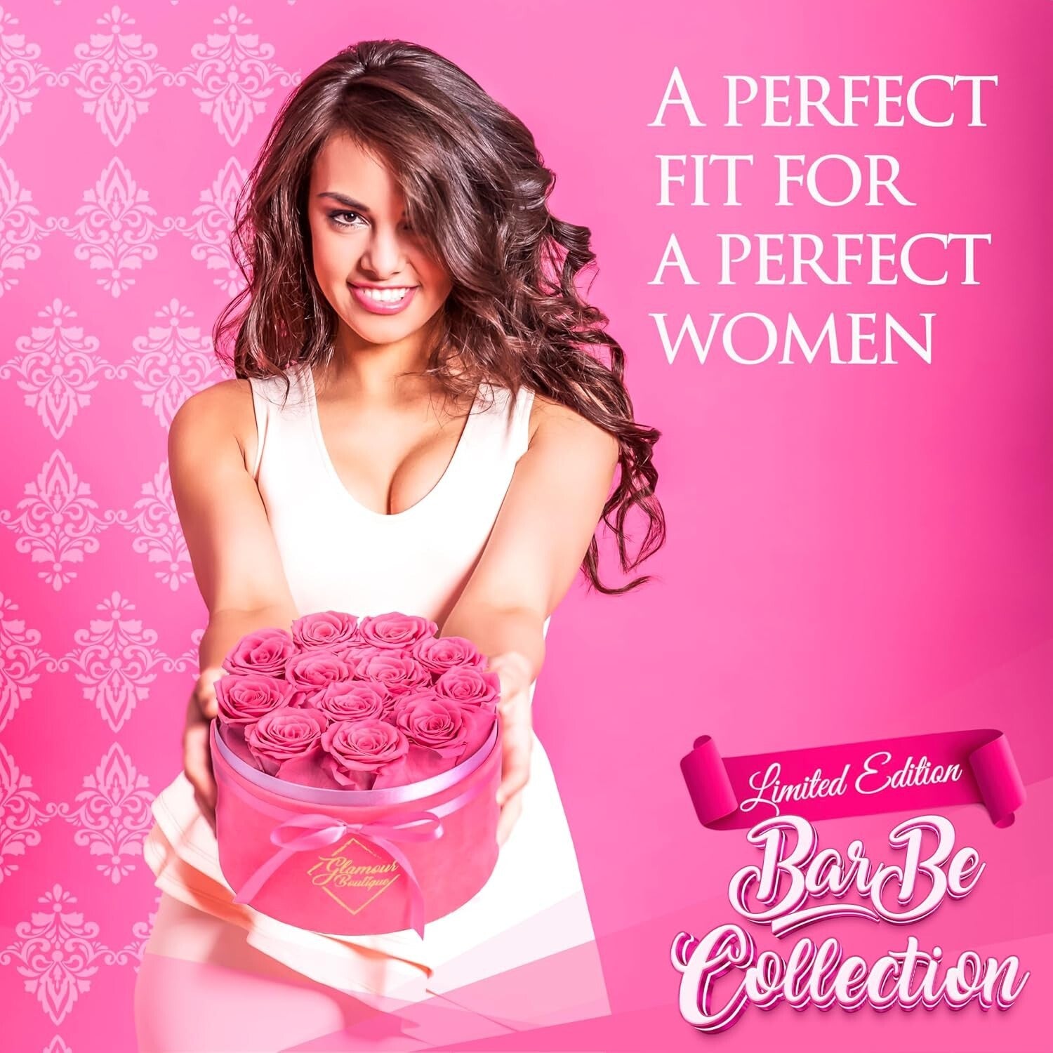 Beautiful Preserved Rose Bouquet in Velvet White Box - Gift of Lasting Love