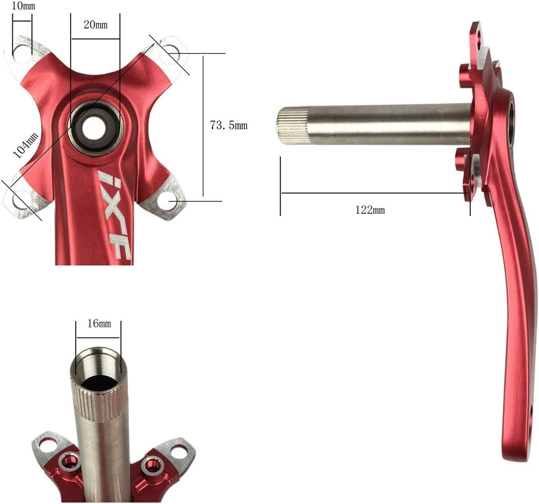 Aluminum Alloy 170mm Crank Set for Mountain & Road Bikes - Incl. Bolts & Bracket