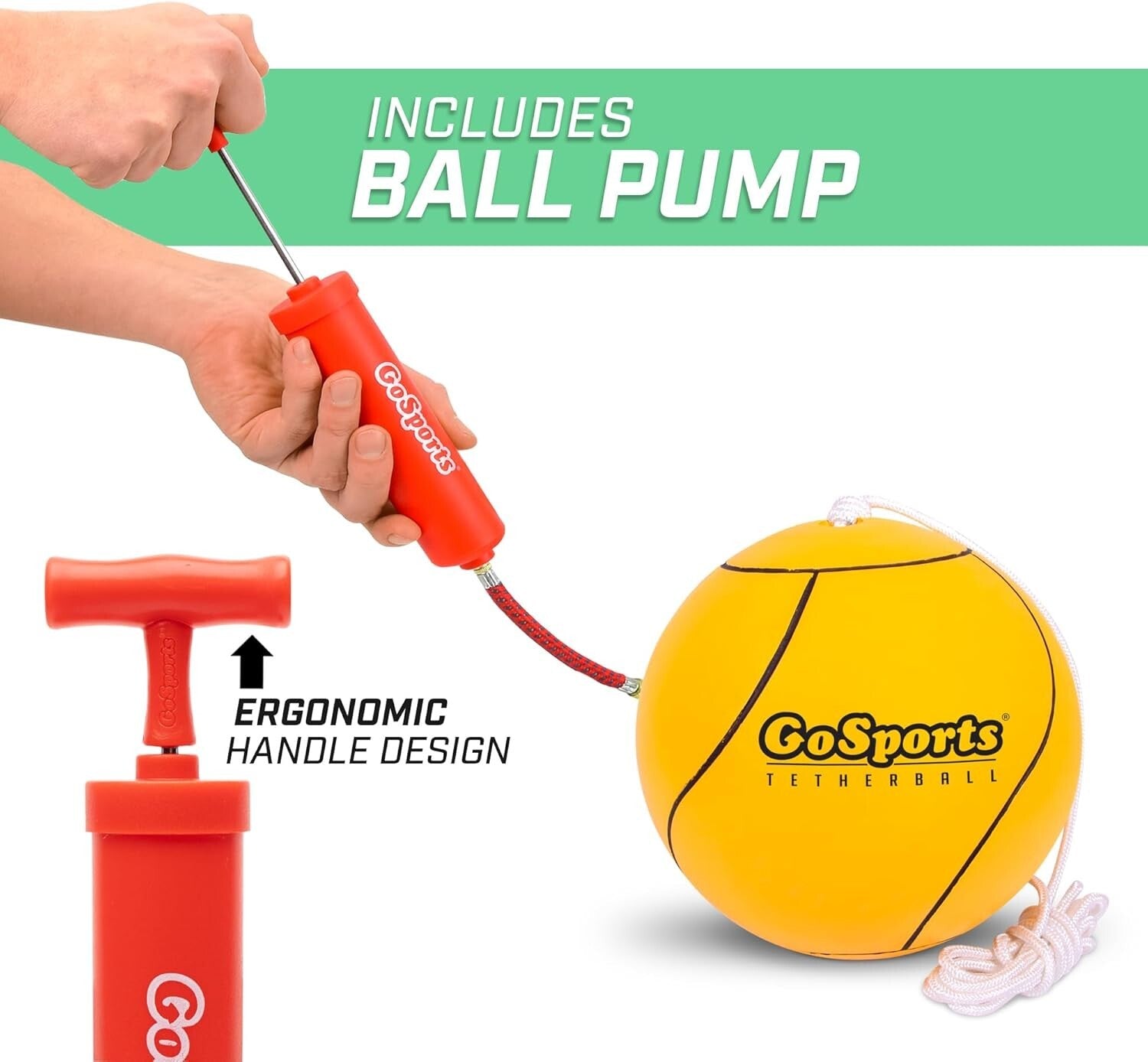 Full-Size Tetherball Game Set with Pole, Rope & Pump for Epic Backyard Fun