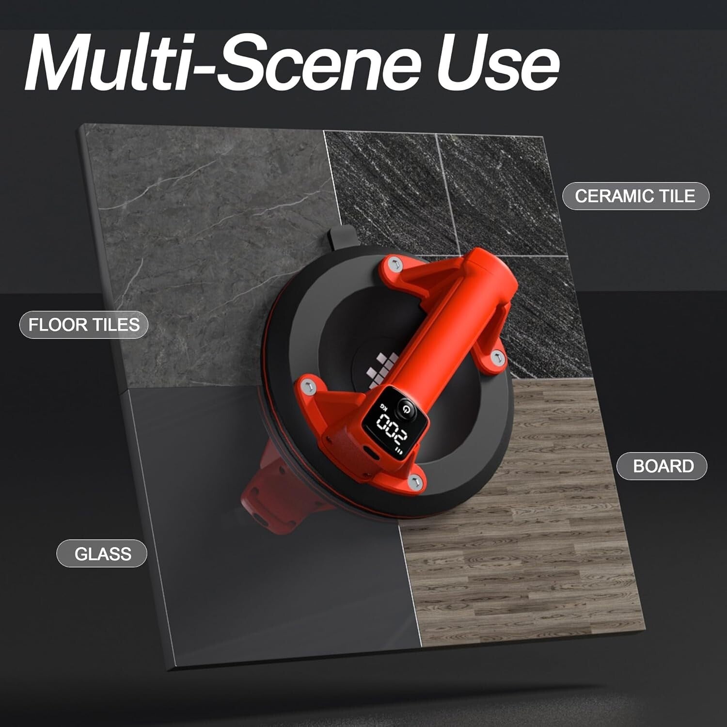 Automatic Vacuum 8-Inch Suction Cup with Digital Display for Safe Glass Handling