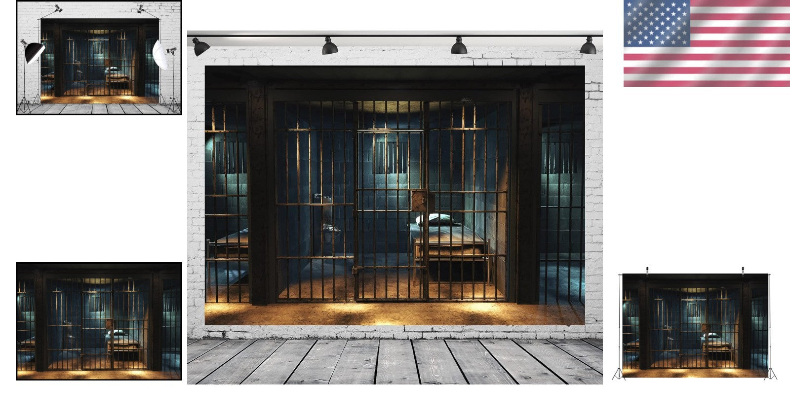 10x8ft Jail Cell Backdrop - Upgraded Polyester Photo Background for Events