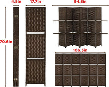 Load image into Gallery viewer, Versatile 6 Panel Wood Room Divider with Storage Shelves for Stylish Privacy