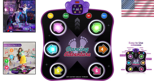 Non-Slip Dance Mat for Kids 3-12 - Boost Coordination & Fun with Bluetooth!
