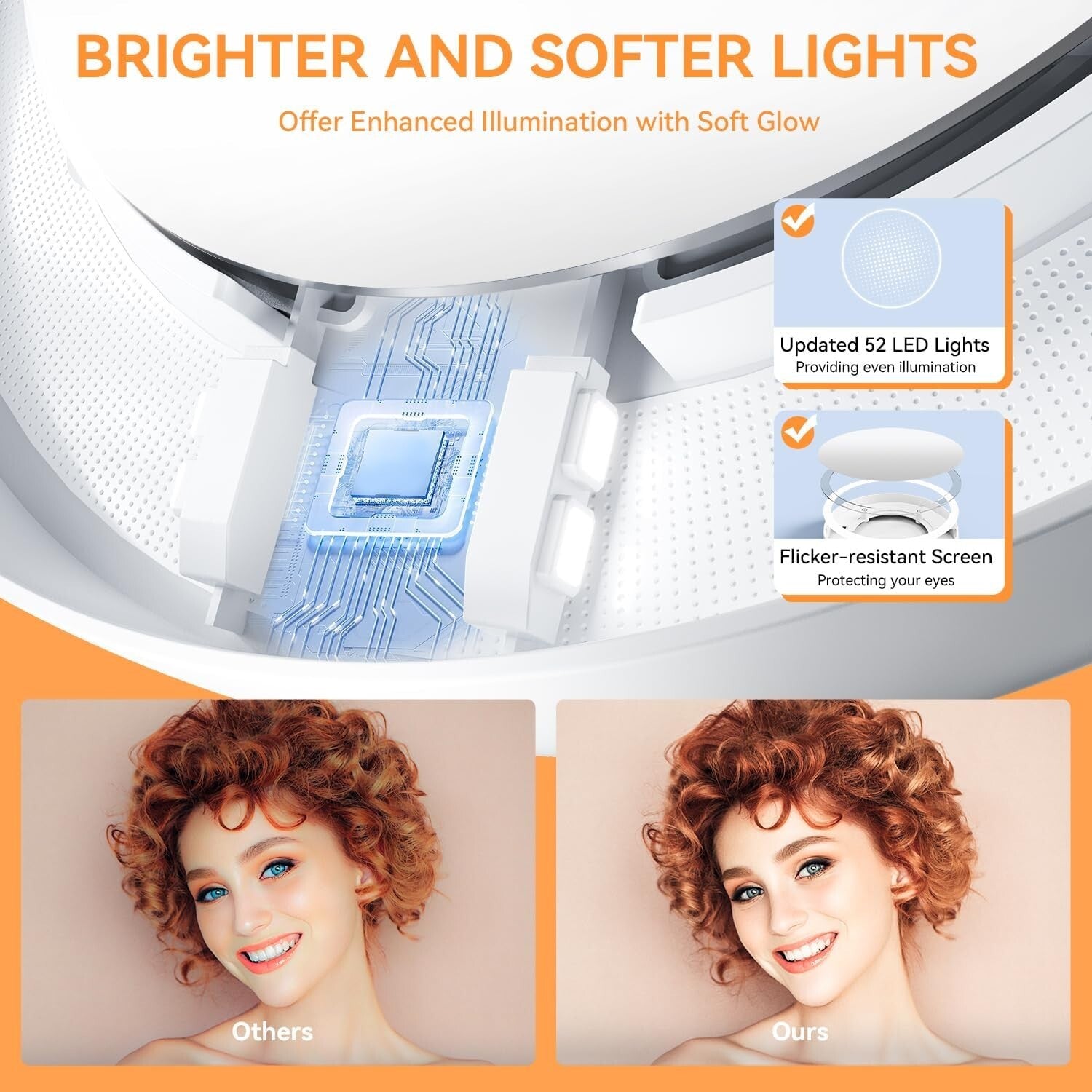 Modern Lighted Makeup Mirror - 2500mAh, 10X Magnification, Perfect for Gifting