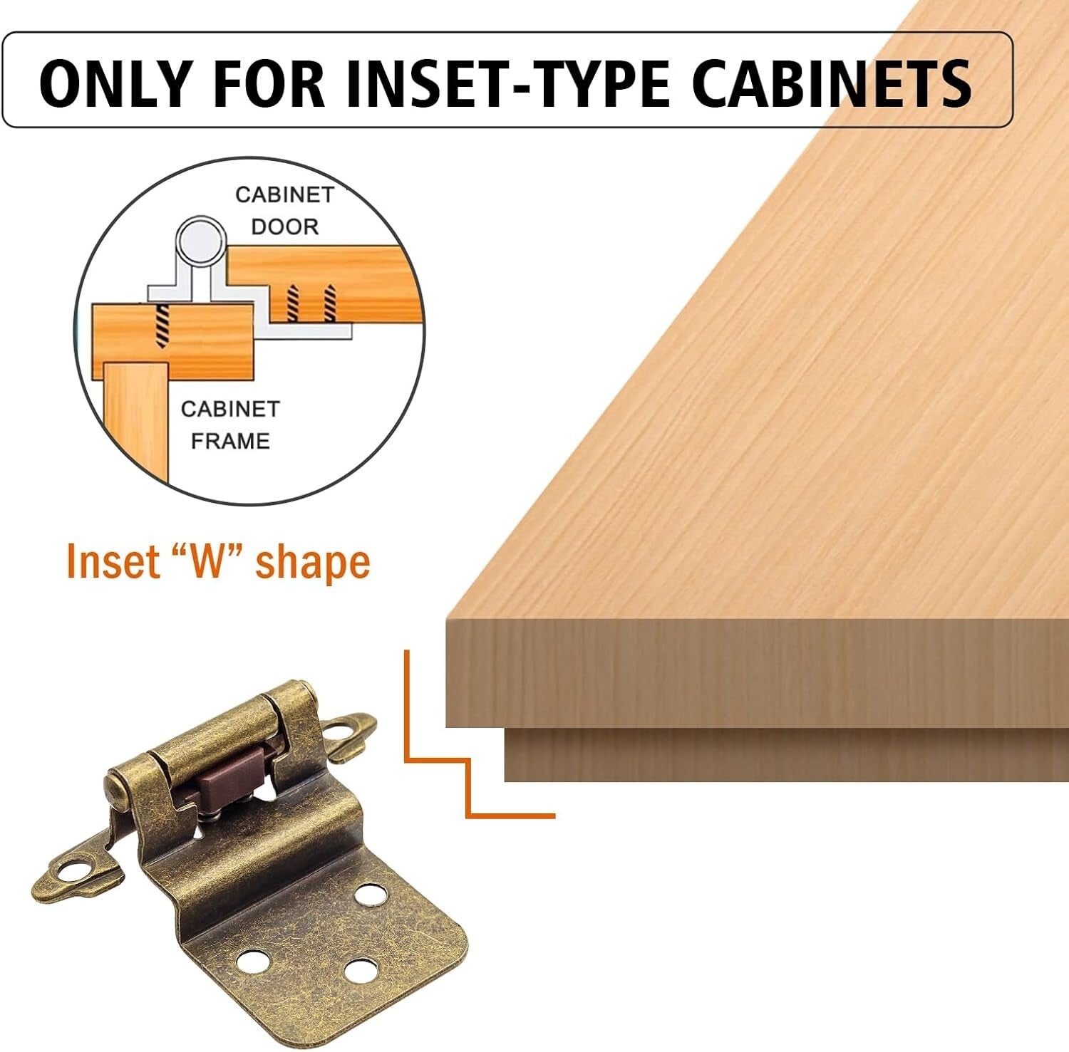 Durable Antique Brass Self-Closing Hinges - 30 Pairs for Kitchen & Bath Cabinets