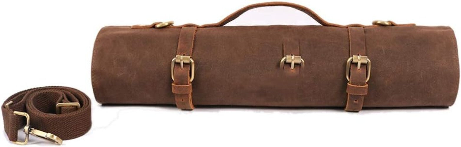 Professional Chef Knife Storage Bag - Waxed Canvas with 11 Pockets for Travel
