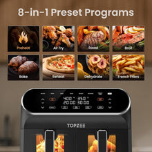 Load image into Gallery viewer, Large 8 Quart Programmable Air Fryer with Cooking Functions and Viewing Windows