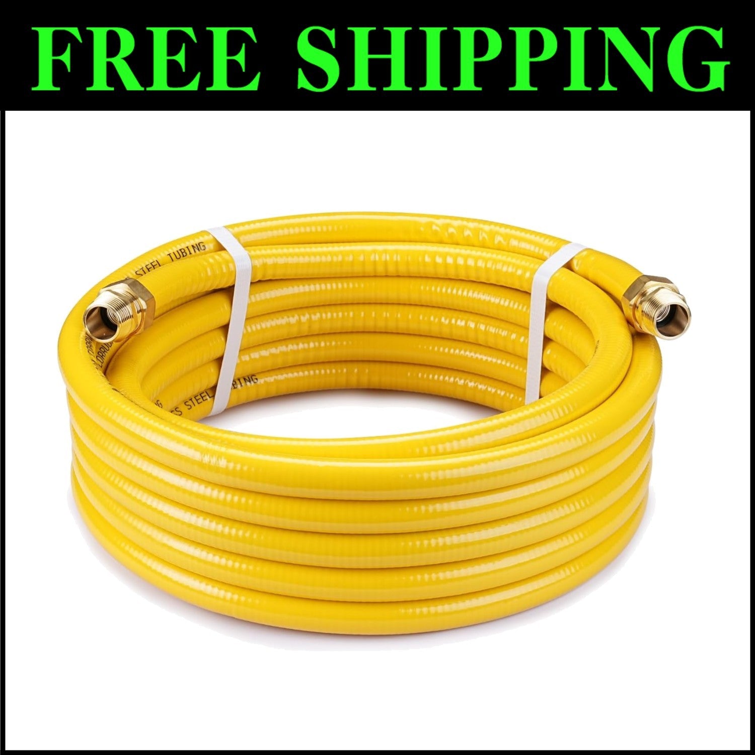 Durable 3/4 Inch CSST Gas Pipe Kit - UV-Resistant with Brass Adapter Fittings