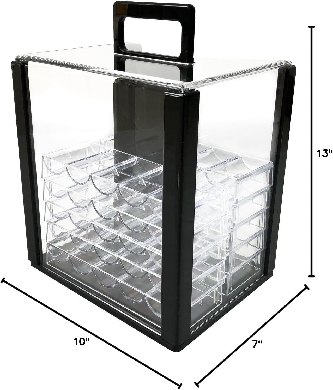 Compact Poker Chip Holder - 1000 Capacity with 10 Racks, No Assembly Needed