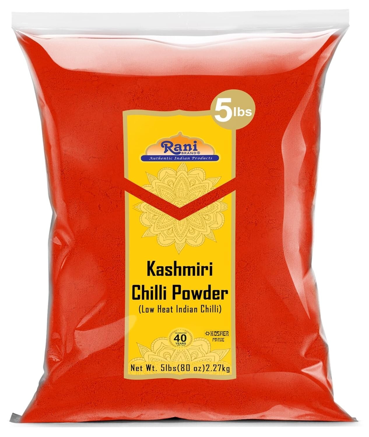 Authentic Kashmiri Chilli Powder 5lbs - Kosher & Vegan Spice for Gourmet Cooking