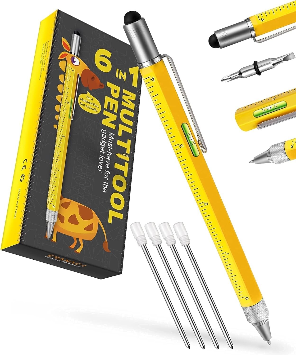 Heavy-Duty Multitool Pen Set: Stylish Gadget for Engineers, Carpenters, & DIYers