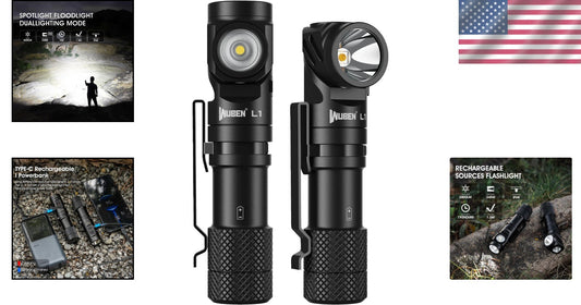 2000 Lumen Rechargeable Tactical Flashlight with Magnetic Base & IP68 Waterproof