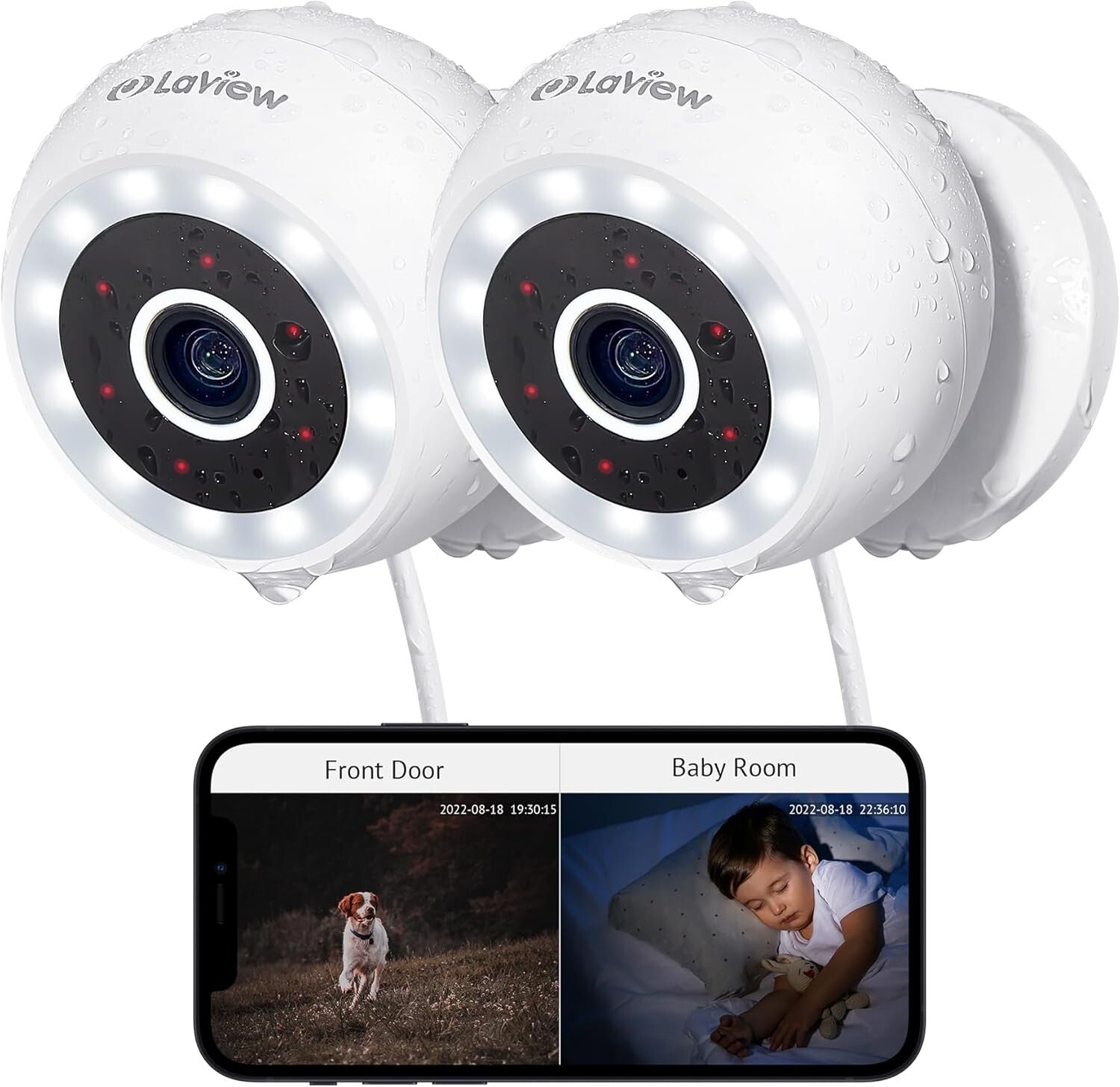 All-Weather IP65 Surveillance Camera with Night Vision & Motion Alerts, Wi-Fi