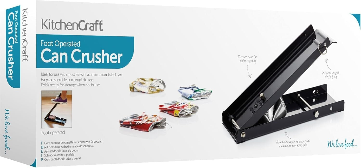 Alloy Steel Foot-Operated Can Crusher - Crush & Compact Recycling Effortlessly