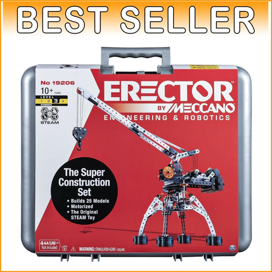Erector Super Construction Set: 25 Models & Motorized Crane for Young Engineers