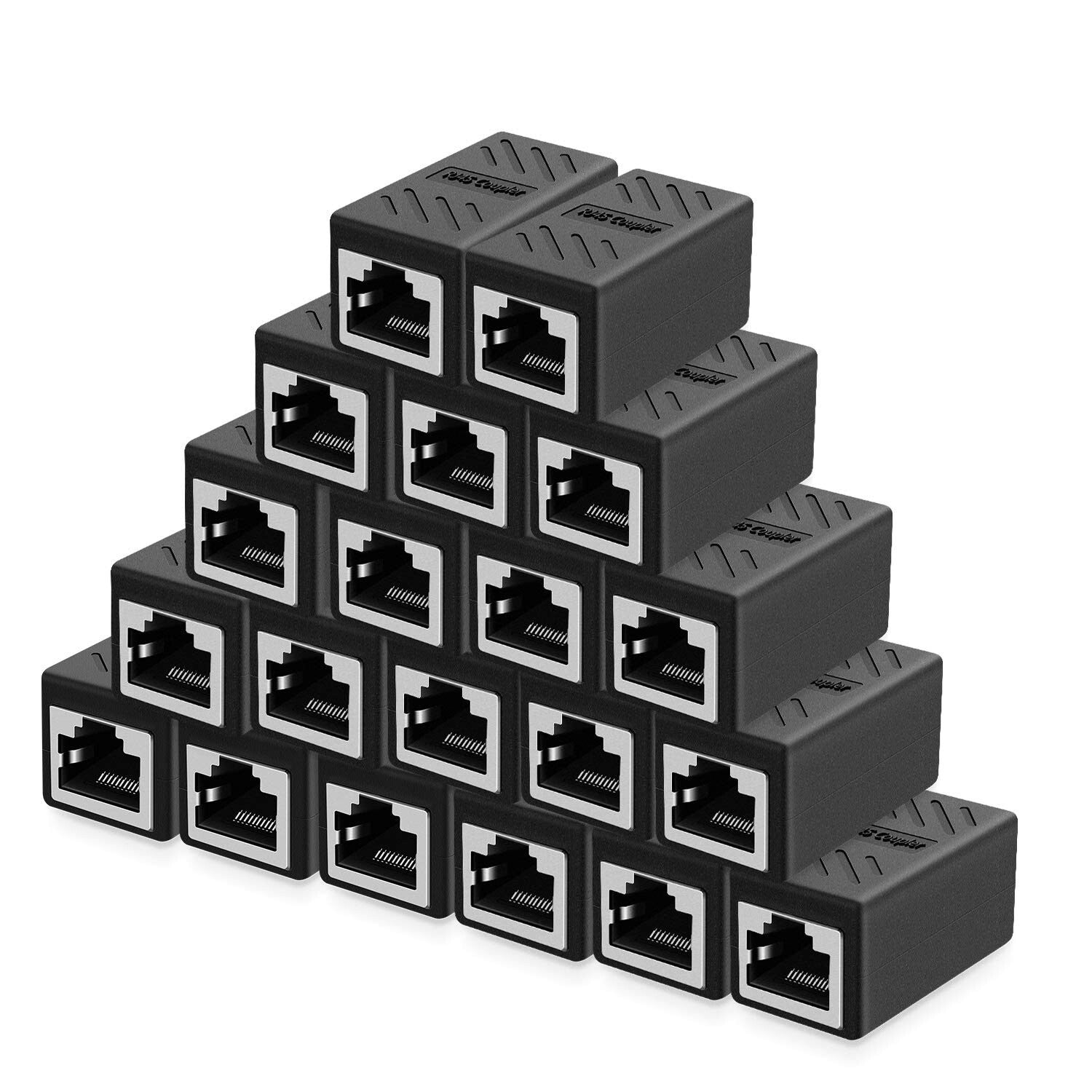 20-Pack Shielded RJ45 Couplers - Female to Female, Ideal for Extended Ethernet