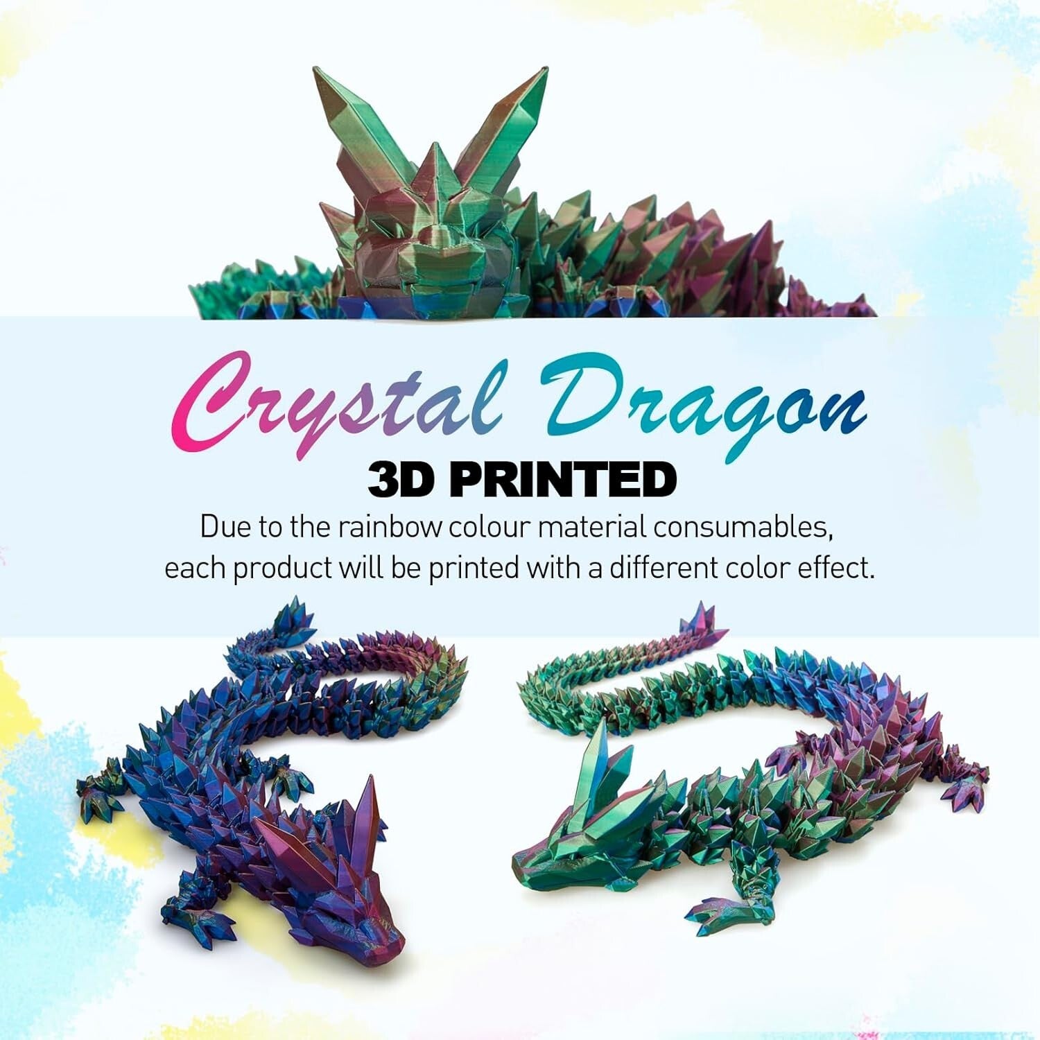 Articulated 30'' Crystal Dragon - Children’s Day Surprising Decoration Gift