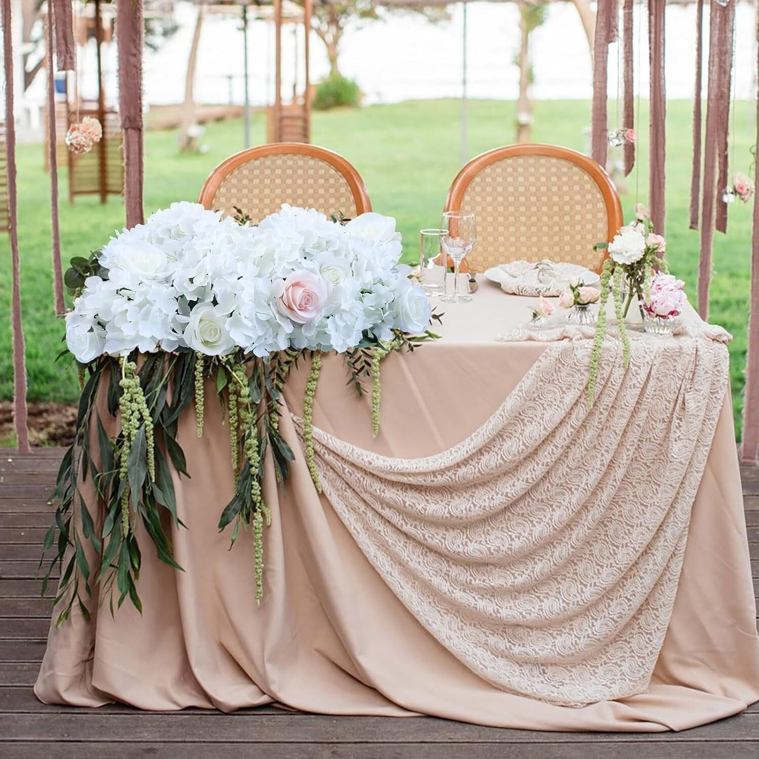 Long-Lasting 106pcs White Hydrangea Artificial Flowers for Weddings & Decor