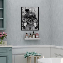 Load image into Gallery viewer, Whimsical Black Floating Frame Bathroom Art Set of 2 - Vintage Humor Prints