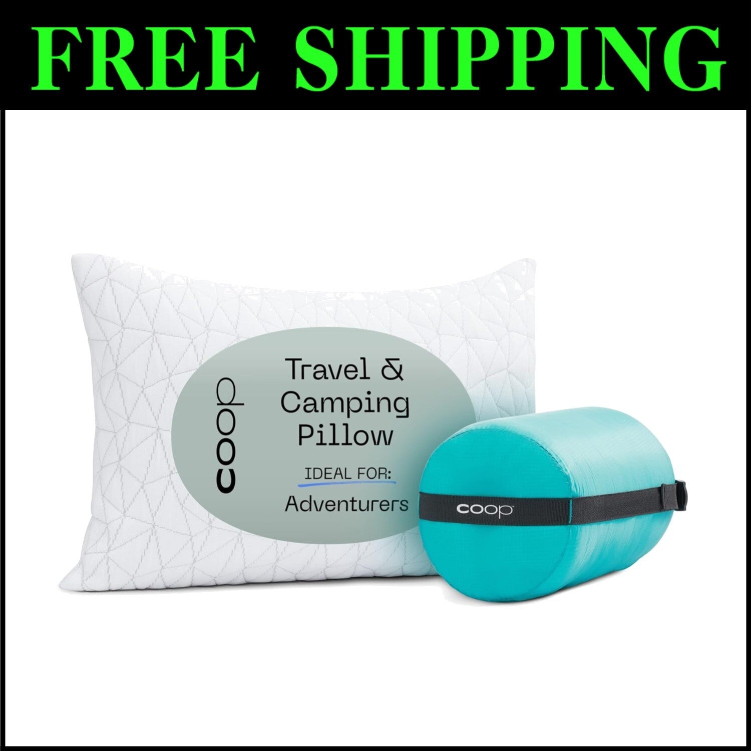 Luxurious Medium-Firm Camping Pillow with Washable Cover - CertiPUR Certified