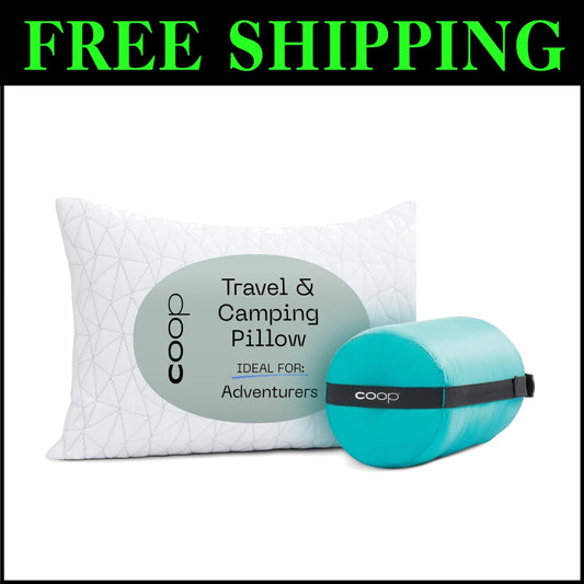 Luxurious Medium-Firm Camping Pillow with Washable Cover - CertiPUR Certified