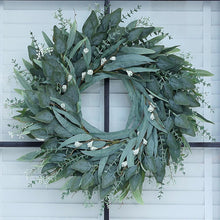 Load image into Gallery viewer, Vibrant 26-Inch Eucalyptus Wreath with White Accents for Porch and Windows