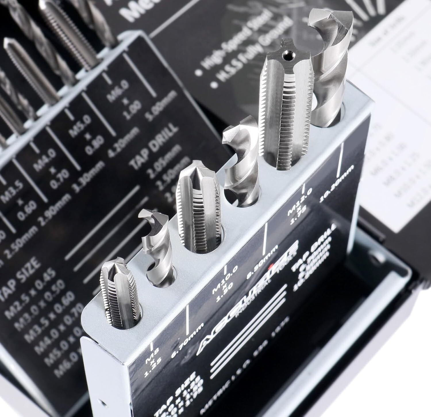 Precision Ground 18 Pc Metric Tap and Drill Set for Metalworking Efficiency