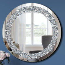 Load image into Gallery viewer, Stylish 20 Inch Round Mirror - Crystal Crush Bling for Bedroom and Living Room