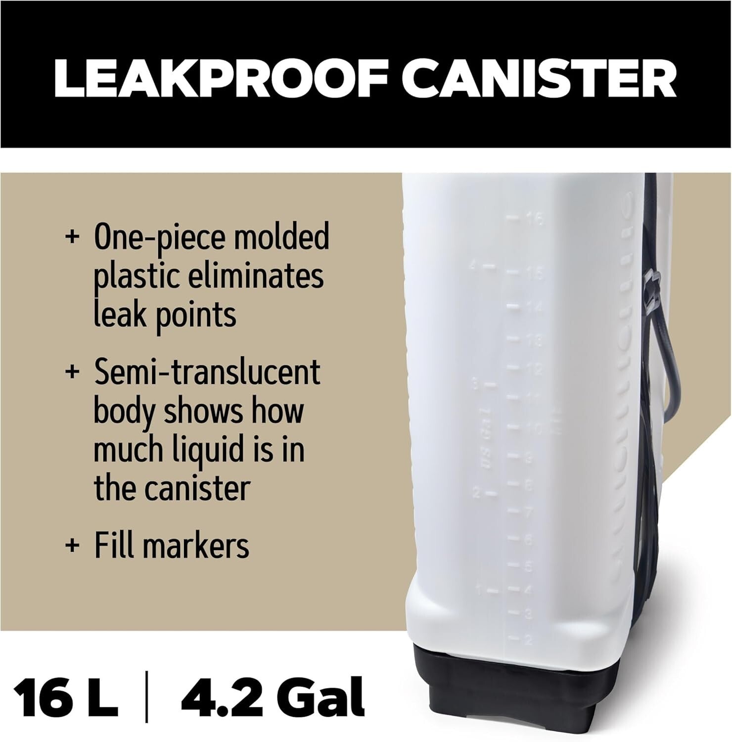 Lightweight 16L Chemical Backpack Sprayer with Ergonomic Design & Accessories