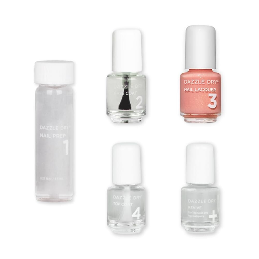 5-Piece Mini Nail Care Kit - Sunset Glow Semi-Sheer Shimmer for Easy Manicures