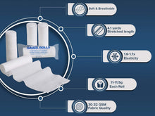 Load image into Gallery viewer, Comfortable Stretch Bandages - 72 Lint-Free Gauze Rolls for First Aid Use