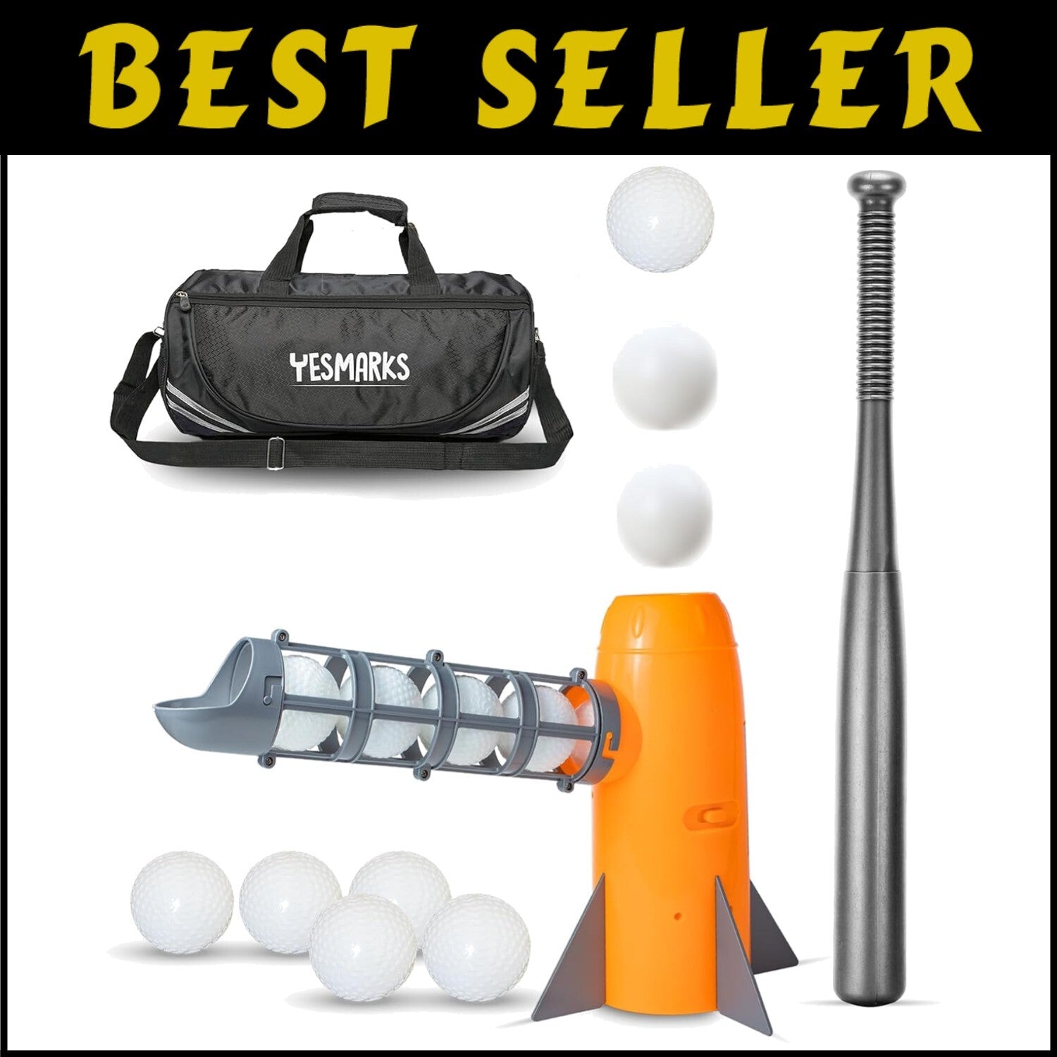 Auto Baseball Pitching Machine with Bat & 10 Balls - Perfect for Young Players