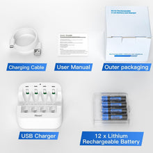 Load image into Gallery viewer, Fast-Charging AAA Lithium Batteries with Constant 1.5V Output - 12 Count Set