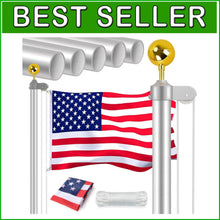 Load image into Gallery viewer, Durable 16FT Flag Pole with 3x5 American Flag &amp; Golden Ornament - Easy Install