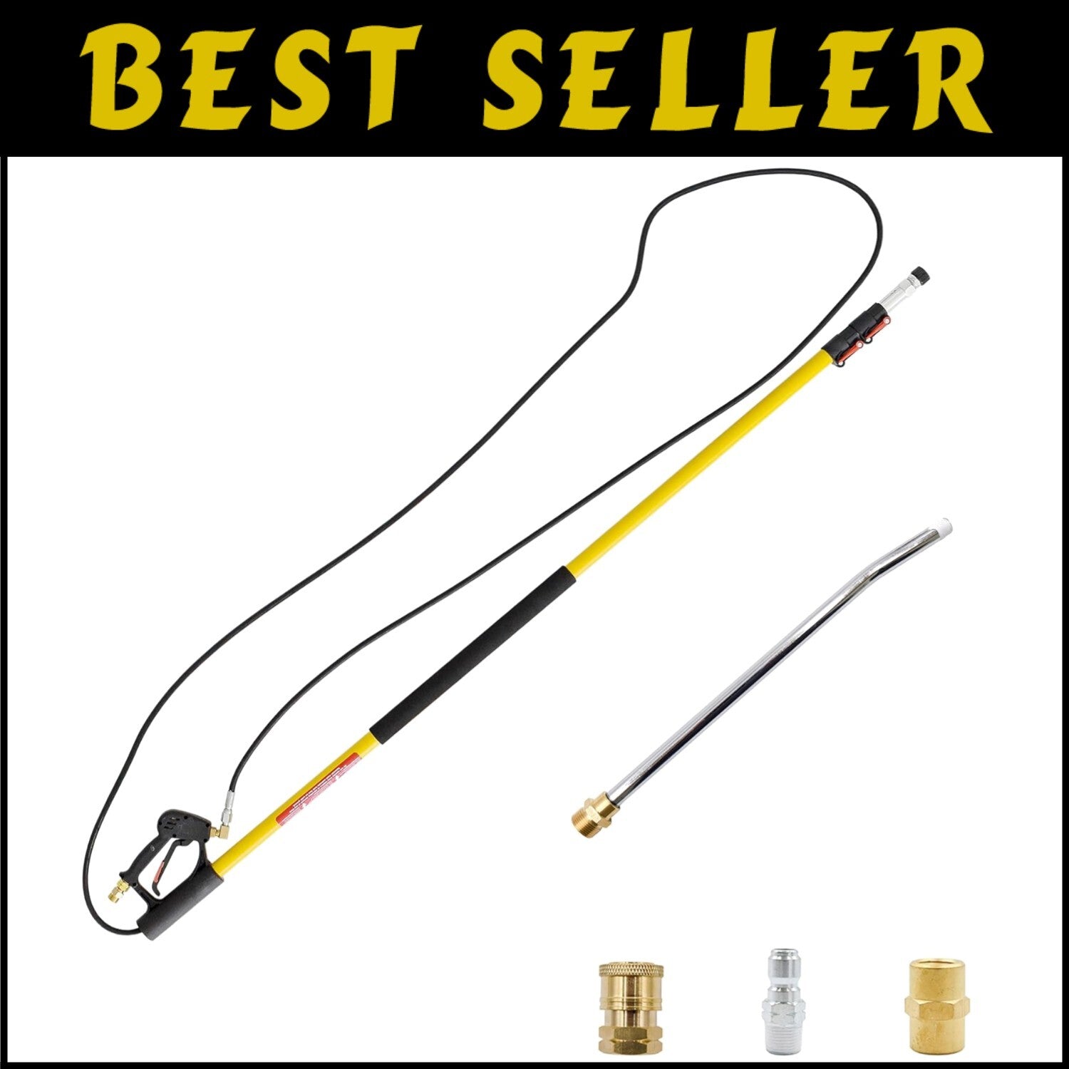 Durable 18ft Telescoping Lance for Pressure Washers - Fiberglass & Metal Combo
