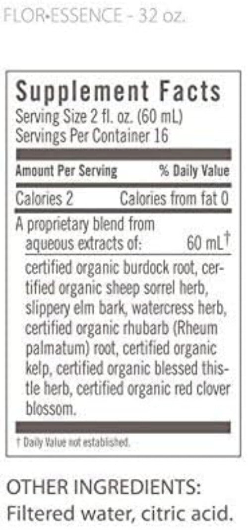 32oz Flor Essence Herbal Detox Tea - Daily Gentle Cleanse for Digestive Health