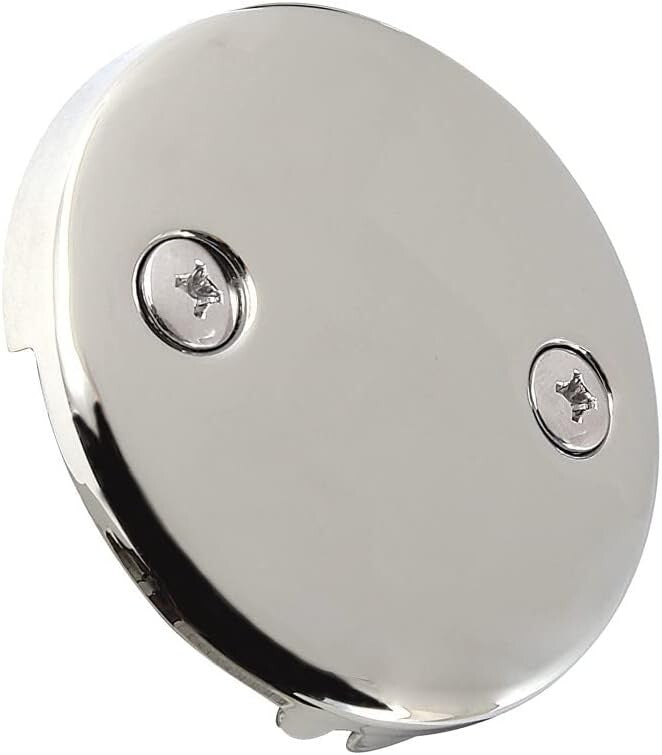 Modern Single Hole Bathtub Overflow Plate - Easy Installation in Polished Finish