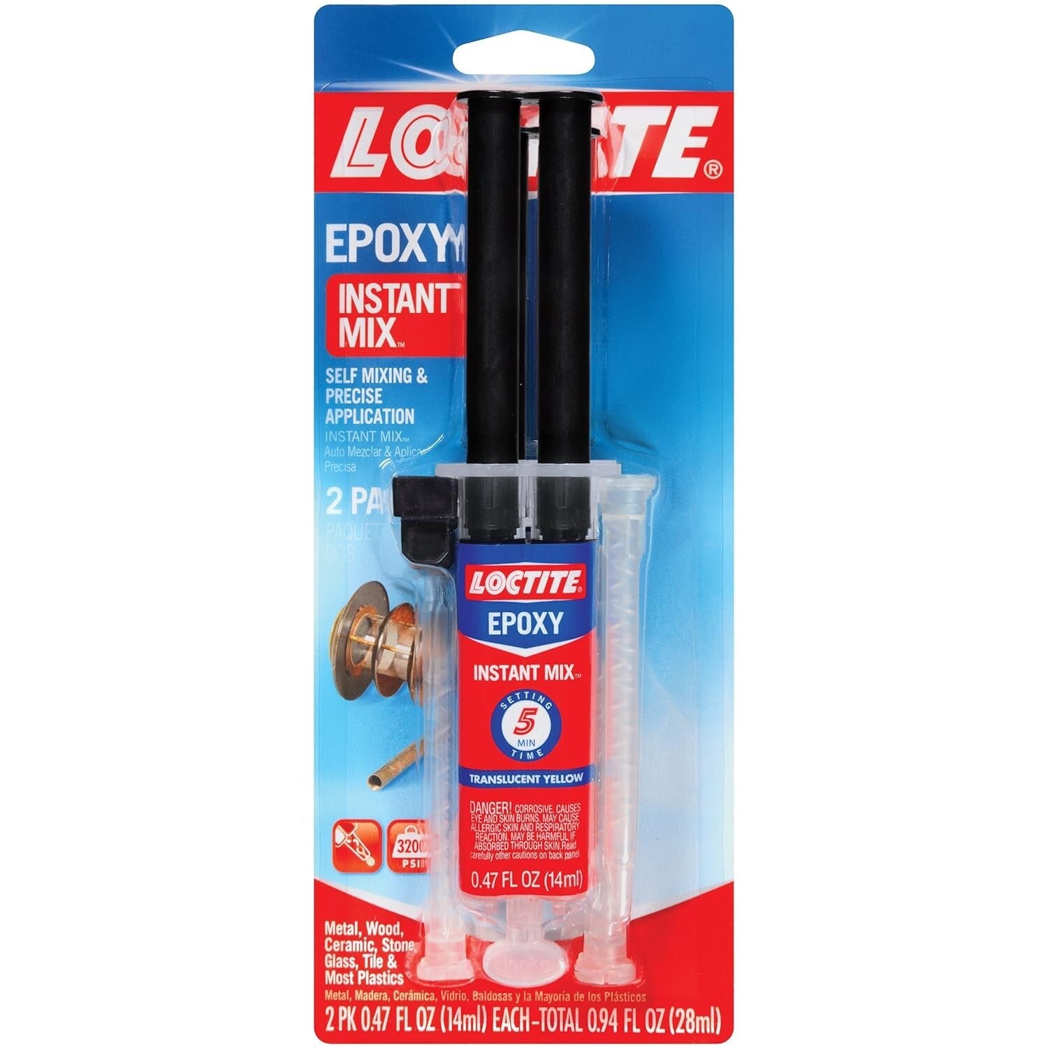 Epoxy Five Minute Instant Mix, 0.47-Fluid Ounce Syringes - 6 Two-Packs