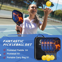Load image into Gallery viewer, Lightweight Graphite Pickleball Rackets with Comfort Grip - Set of 4 &amp; Carry Bag