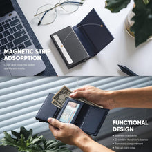 Load image into Gallery viewer, Genuine Leather Pop-Up Bifold Wallet with RFID Protection - Stylish &amp; Practical