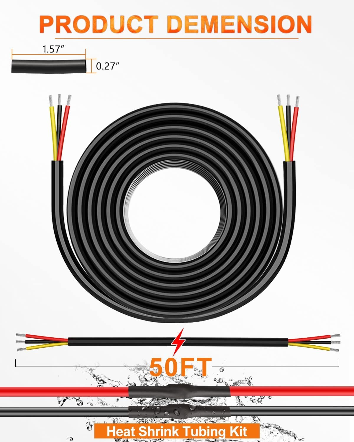 Flexible 16 AWG Stranded PVC Wire - Tinned Copper for Automotive & Marine Use