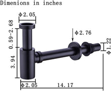 Load image into Gallery viewer, Contemporary Matte Black Brass P Trap - Adjustable Waste Drain Kit for Sinks