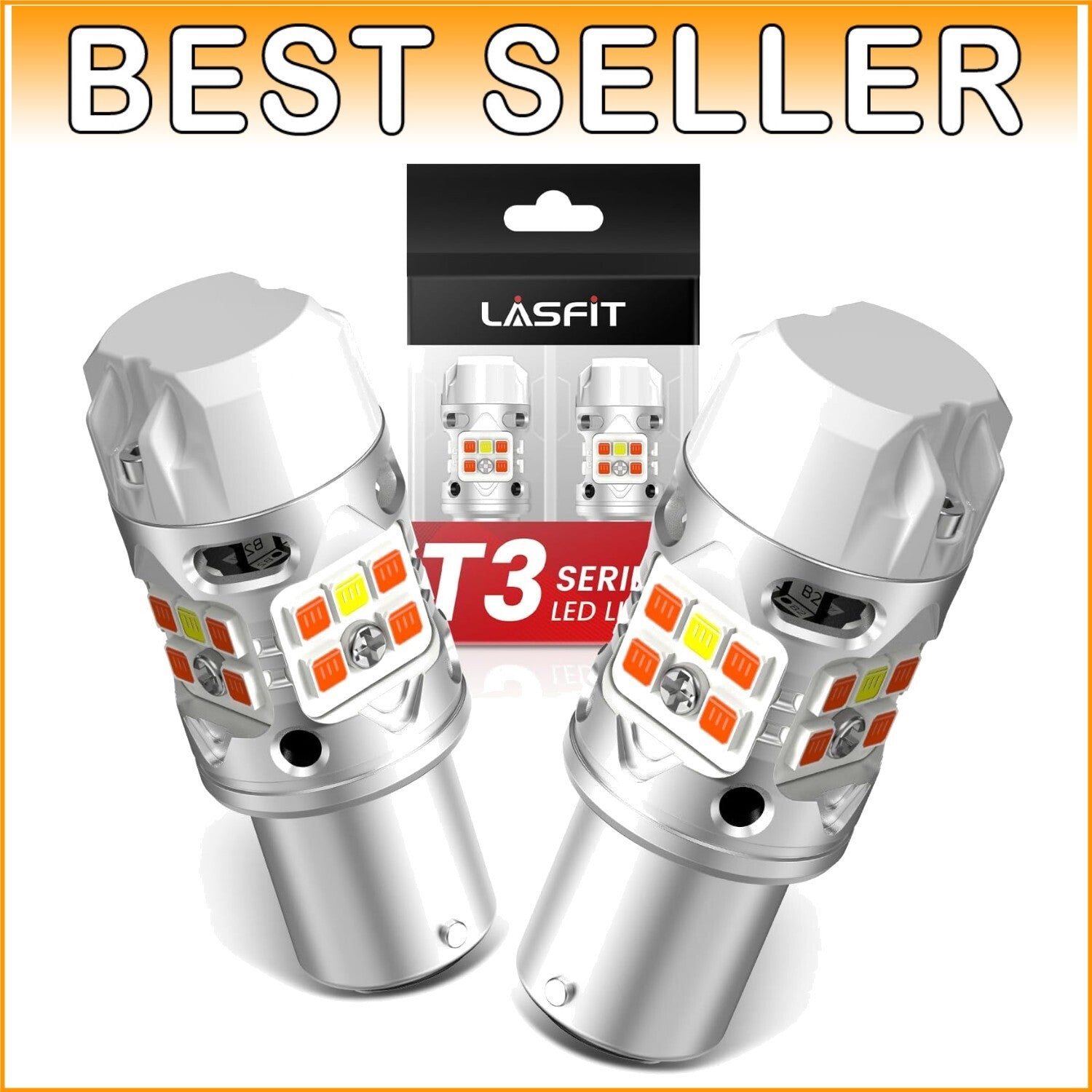 500% Brighter 1157 Switchback LED Bulb with Built-In Resistor for Amber/White